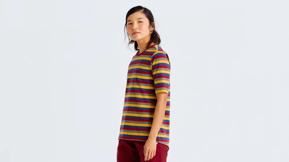 Specialized Women's /Fjällräven Cotton Striped Short Sleeve Tee>Women Women's Casual Wear·Shirts